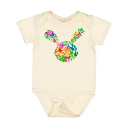 

Inktastic Easter Bunny Shape with Spring Flowers Gift Baby Boy or Baby Girl Bodysuit