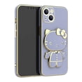 thumbnail image 3 of Plating Hello Kitty Phone Case for iPhone 15 14 13 12 11 Pro Max Mini XR XS X 8 7 6 6S Plus SE 2020 Mirror Holder Stand Cover, 3 of 5