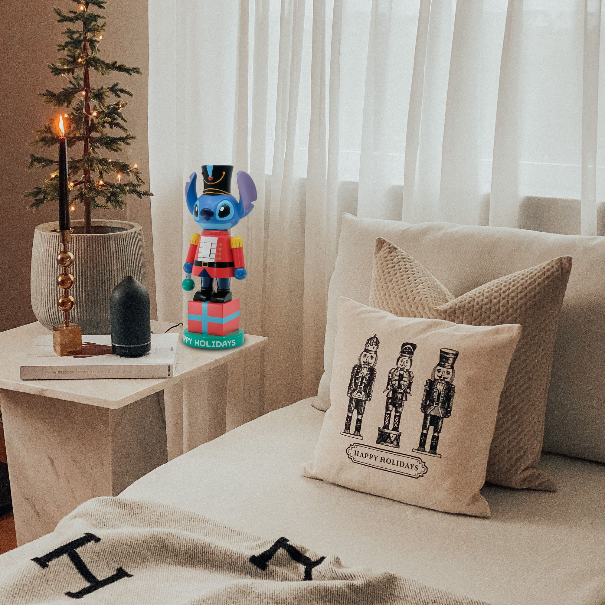 Disney, Stitch Holiday Nutcracker, 11.5 Inches Tall, Blue, Red, Table-top, Collectible, by Ruz