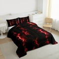 thumbnail image 3 of Feelyou Red Nature Lightning Full Size Comforter Sets, Chic Stripe Abstract Ombre Bedding Comforter Set, Teens Kids Girls Boys Reversible Bedding Sets, Microfiber Bedroom Decor, 3-Piece, 3 of 8