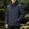 thumbnail image 5 of Zivyakyron Sport Windbreaker Jackets for Men Long Sleeve Rain Zip up Hiking Solid Jackets Loose Hooded Gray S, 5 of 10