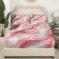 thumbnail image 3 of Pink Watercolour Marble Sheet Set Queen Size Abstract Art Sheets For Teens Girls Adults Colorful Retro Artwork Style Bed Sheets Set Stone Pattern Top Sheet, 3 of 7