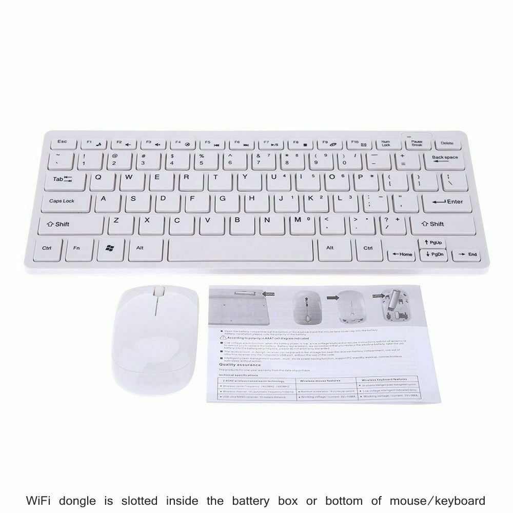 Wireless MINI Keyboard & Mouse Box Set for Samsung UE75F6300AK Smart TV BK 