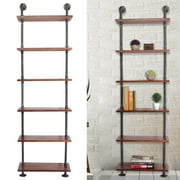 Ladder Shelf Bookcase,6‑Layer Shelf Iron and Wood Ladder Display Shelving DIY Assembly Home Decorative Bookcase,6‑Layer Shelf
