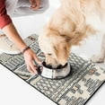thumbnail image 2 of Boho Retro Floral Pet Feeding Mat-Abstract Art Pattern Absorbent Pet Placemat for Food and Water Bowl, with Waterproof Rubber Backing, Quick Dry Water Dispenser Mat for Dog and Cat (17"x30"), 2 of 7