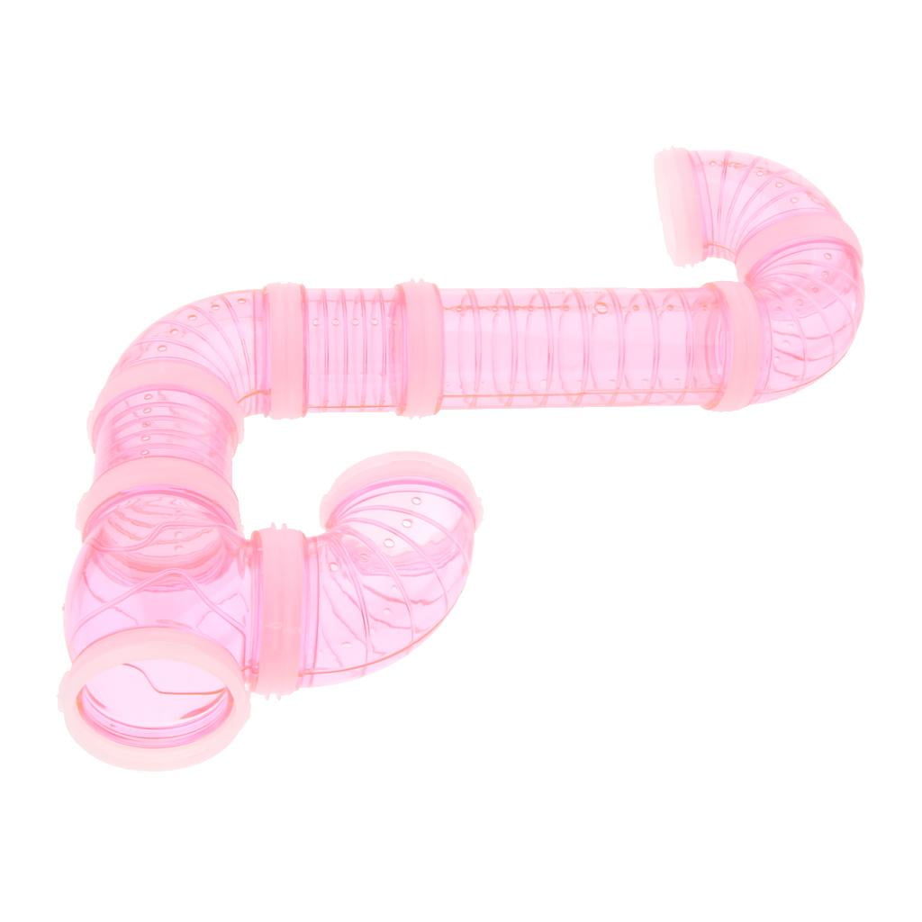 EHJRE 2x Hamster Tube Tunnel Toy Hideout Plastic Cage Toy Playing Hut for Hamster Gerbil Rat Mice Small Animals