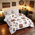 thumbnail image 2 of Manfei Funny US Flag Duck Twin Bedding, Fast Food Bedding Comforter Set, Red White Blue, Polka Dots Reversible 7 Pieces, 2 of 6