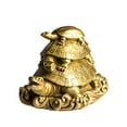 thumbnail image 2 of BRABUD Laiton Trois Génération Turtles Figurines de Collection Statue Faite à la Main Attire la Richesse, 2 of 10