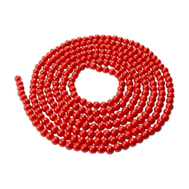 Red 1Pc Christmas Wooden Beads Garland String For Tree Decorations Holiday Home Party Festive Decorations 157.48 Inches Long 0.59 Pounds
