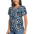 thumbnail image 2 of Qekee Dental Seamless for Women's V Neck T Shirts Half Sleeve Tops Summer Tees-XX-Large, 2 of 5