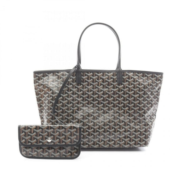 Pre-Owned Goyard Saint Louis PM Tote Bag, Coated Canvas and Leather, Women's, Black,... (Good)