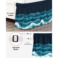 thumbnail image 4 of Abstract Gradient Ruffle Bed Skirt California King Size Water Ripple Teal Blue Ocean Modern Art Adjustable Elastic Dust Bed Skirts Wrap Around Bedskirt Wrinkle Free Easy Fit with 16 Inch Drop, 4 of 8