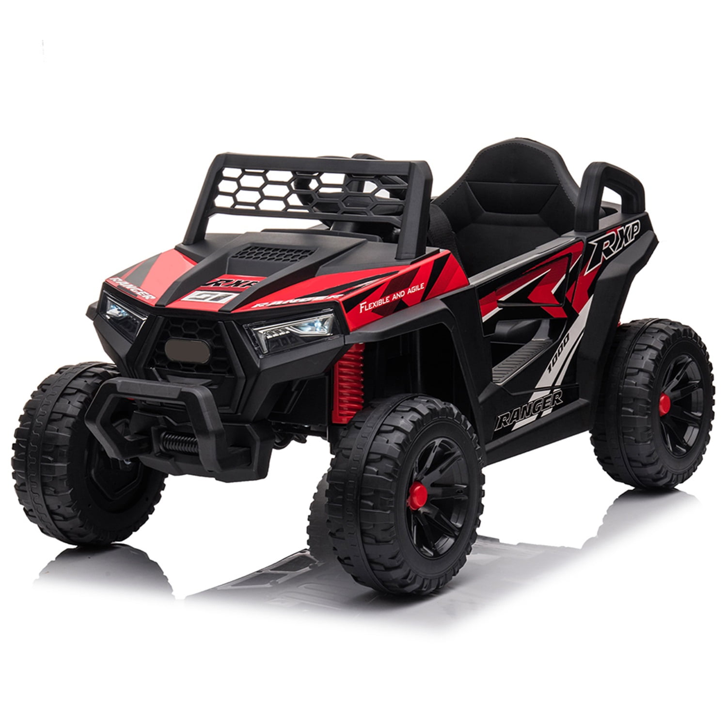 CIPACHO 12V Ride-On Mini UTV, Electric Kids Car with Front LED Lights and Horn, Safety Belt, Forward/Reverse Function, Red CIPACHO 12V Ride-On Mini UTV, Electric Kids Car with Front LED Lights and Horn, Safety Belt, Forward/Reverse Function, Red