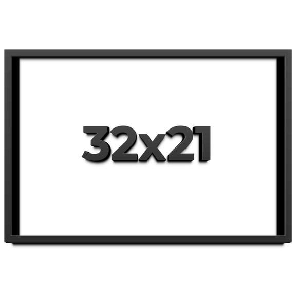 32x21 Shadow Box Frame Black | 1 inches Deep Real Wood Contemporary Shadowbox Display Frame | UV
