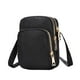 thumbnail image 1 of Bolso bandolera pequeño de nailon Solacol para mujer con cremallera de 3 capas, color negro, 1 of 6