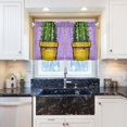 thumbnail image 6 of Cactus Painting Kitchen Curtains Tier Set 27x24 Inch 2 Panels Semi Sheer Light Filtering Privacy UV Protection, 6 of 8