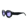 thumbnail image 3 of Iconic Minimal Thick Plastic Mod Oval Fashion Sunglasses Black - Purple, 3 of 4