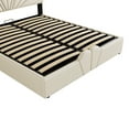 thumbnail image 7 of Royard Oaktree Queen Size Bed Frame with Storage, PU Upholstered Platform Bed with Lift Up Hydraulic System, Petal Shaped Headboard, Decorative Metal Balls, No Box Spring Needed (Beige), 7 of 7