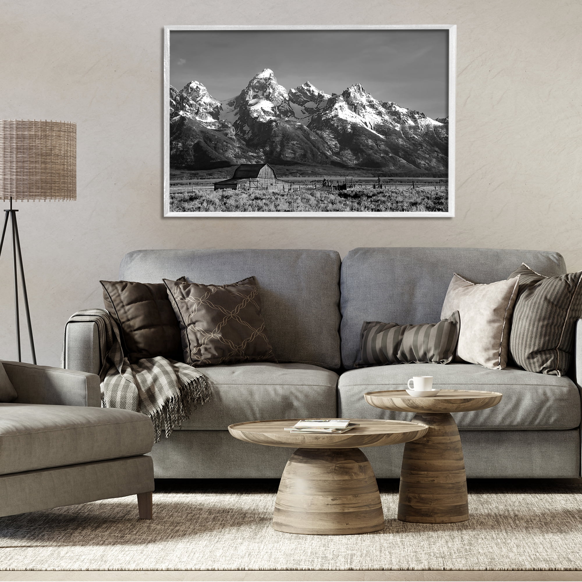 Stupell Industries John Moulton Barn Landscape White Framed Giclee Art, design by Steve Toole