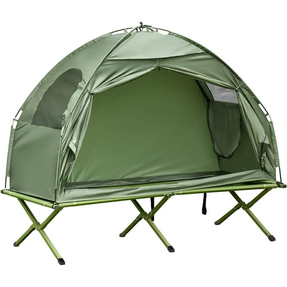 Camping Tent Cot, Single Person Folding Cot Combo, Off-Ground Tent, Covered Outdoor Bed with Carry Bag for Hiking, Camping