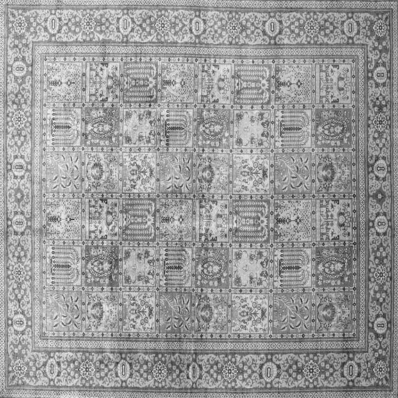 Ahgly Company Indoor Square Persian Gray Traditional Area Rugs, 6' Square