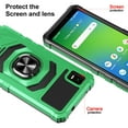 thumbnail image 5 of For AT&T Calypso 3 / Cricket Debut Smart Dropproof Shockproof Kickstand Ring Stand Phone Case Cover With Tempered Glass Screen Protector - Green, 5 of 5