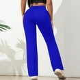 thumbnail image 4 of Women's High Waisted Bootcut Yoga Leggings - Slim Fit Bell Bottom Workout Pants, Blue Size M, 4 of 6