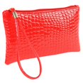 thumbnail image 1 of Crocodile Clutch Wallet Simple Faux Leather Zip Wristlet Wallet Wristlet Purse, 1 of 10