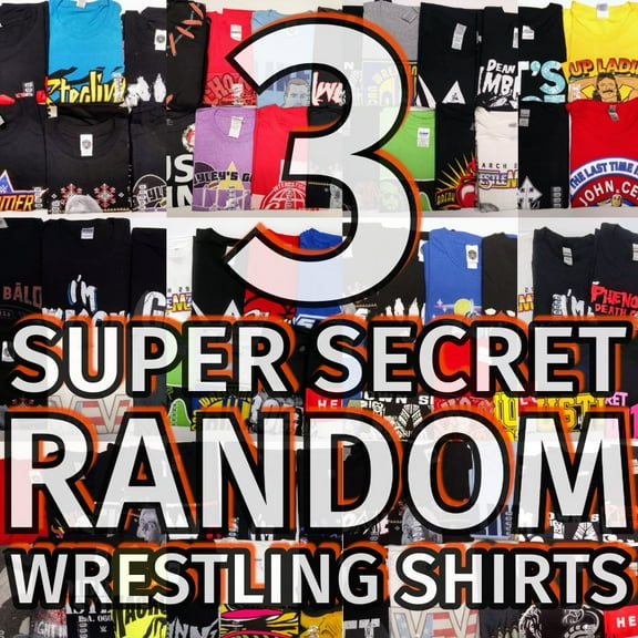 Lot of 3 Random Mens Wrestling T-Shirts New 2XL