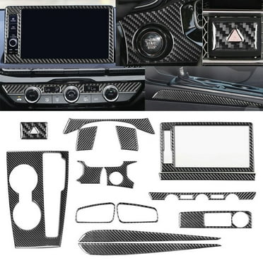 SPRING 15Pcs/Set Carbon Fiber Interior Decoration Cover Trim For Honda Civic 2022-2023