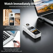 Mini Action Camera 64GB ,Thumb POV Portable Body Cam Wearable Video Recorder, Helmet Mount, Magnetic Sport DV for Cycling, Motorcycle ,Pet, Vlog (White)