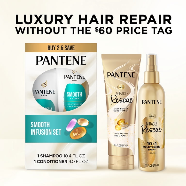 Pantene Pro-V Smooth and Sleek Shampoo and Conditioner Set, Anti