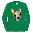 thumbnail image 2 of Wild Bobby Dean Russo Colorful Chihuahua Dog Lover Men Long Sleeve Shirt, Kelly, Medium, 2 of 5