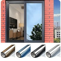 BinKFF One Way Window Privacy Film, Window Tint for Home, Sun Blocking UV Heat Blocker, See Out Not in Reflective Mirror Film, Removable Static Cling Glass Door Cover, 11.8" x 39.3"