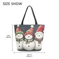 thumbnail image 5 of FORMRS Womens Canvas Tote Bag with Zipper Inner Pocket Shoulder Handbag, Red Snowmen, 5 of 7