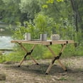 thumbnail image 2 of Wakeman Outdoors Portable Camping Table - Small Folding Table, Natural Wood, 2 of 8