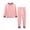 Pink, variant on TIREOW Girls and Boys Thermal Underwear 2 Piece Set Contrast Crewneck Long Sleeve Top and Long Pants Loungewear Sleepwear Set