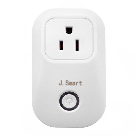 J.Smart Wifi Smart Outlet, Smart Plug with Google home, No Hub Required, Smart Timing Socket Control your Devices from Anywhere, Occupies Only One