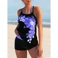 Niuer Women Strappy Tankini Set Floral Print Swimsuits with Shorts 2