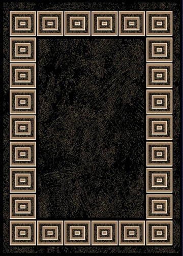 Contemporary Black Bordered Greek Key Area Rug - Actual 1' 7