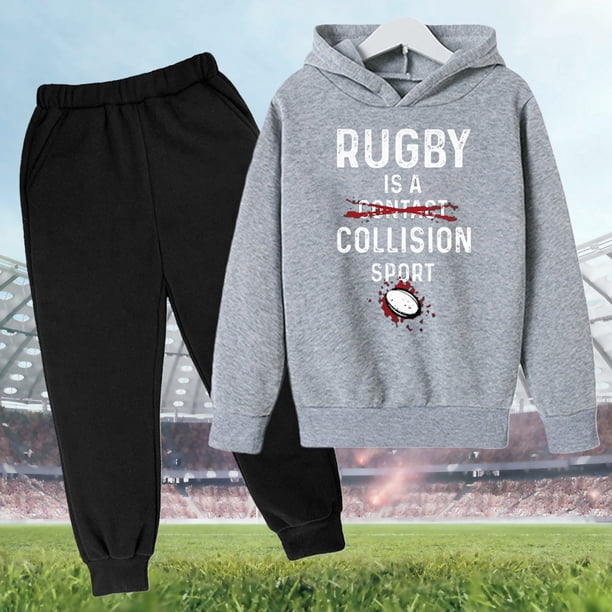 Pull à Capuche Garçon England Rugby - Bleu - Taille 11-12 Ans