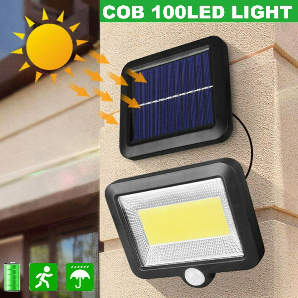 100 LED Solar Motion Sensor Wall Light Outdoor Garden Path Security COB Lamp US 