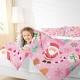 thumbnail image 4 of Feelyou Kawaii Santa Claus Kid Queen Comforter Set, Christmas Tree Gift Bedding Sets, Winter Festival Reversible Bedding Comforter Set, Microfiber Bedroom Decor, 3pcs, 4 of 8