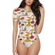 thumbnail image 1 of Balery Mushroom Body de cuello redondo de manga corta para mujer Tops de manga corta Tops básicos-Large, 1 of 7