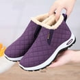 thumbnail image 5 of Viluyesy Womens Winter Booties, Warm Faux Fur Lined Slip On Soft Thick Sole Casual Comfortable Outdoor Snow Shoes Purple US6, 5 of 7