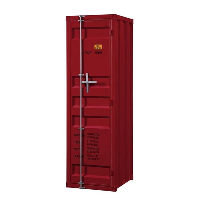 Bowery Hill Armoire-Penderie Contemporaine en Métal avec 1 Porte, Rouge