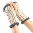thumbnail image 2 of MESSUEN Thermal Gloves for Women Winter Gloves for Women Winter Gloves Knit Gloves Gym Gloves for Women Womens Winter Gloves Cycling Gloves Fingerless Gloves for Women Hiking Gloves Beige One Size, 2 of 4