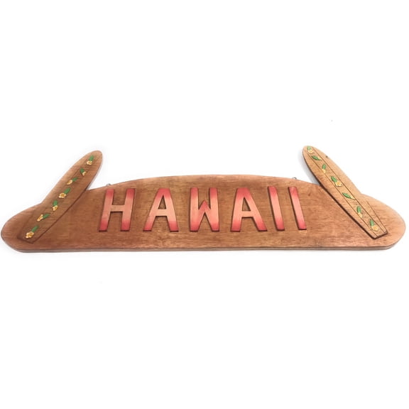 Hawaii Sign w/ Surfboards Wooden Sign 36" X 11" | #tmaloha3
