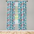 thumbnail image 3 of Ambesonne Birds Curtains, Branches and Little Birds, Pair of 28"x95", Multicolor, 3 of 5