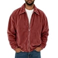 thumbnail image 2 of LYSMORA Men's Corduroy Bomber Jacket Zip Up Lapel Collar Outerwear Elastic Cuff Hem Casual Coat, 2 of 7